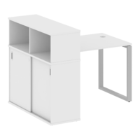 Стол METALL SYSTEM письменный на О-образном м/к с опорным шкафом-купе  БО.РС-СШК-3.1 1410*1120*1098 мм